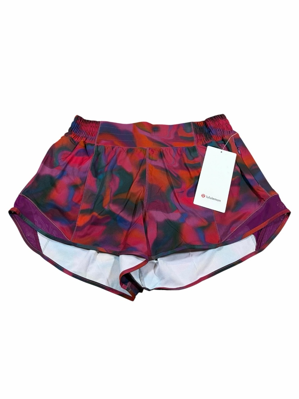 NWT Lululemon Hotty Hot High-Rise Short Lined 2.5” (Glow Multi/Chilled Grape) 10